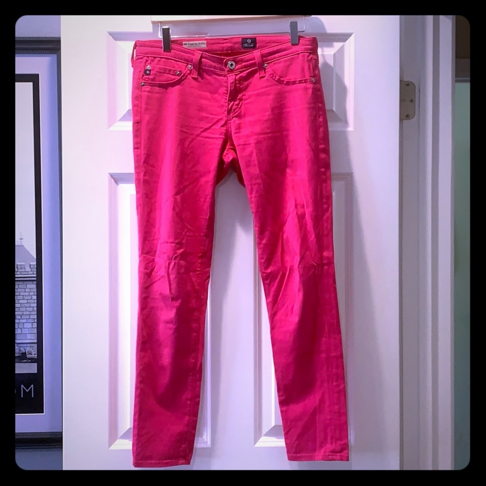 Hot Pink AG Super Skinny Ankle Jeans size 28